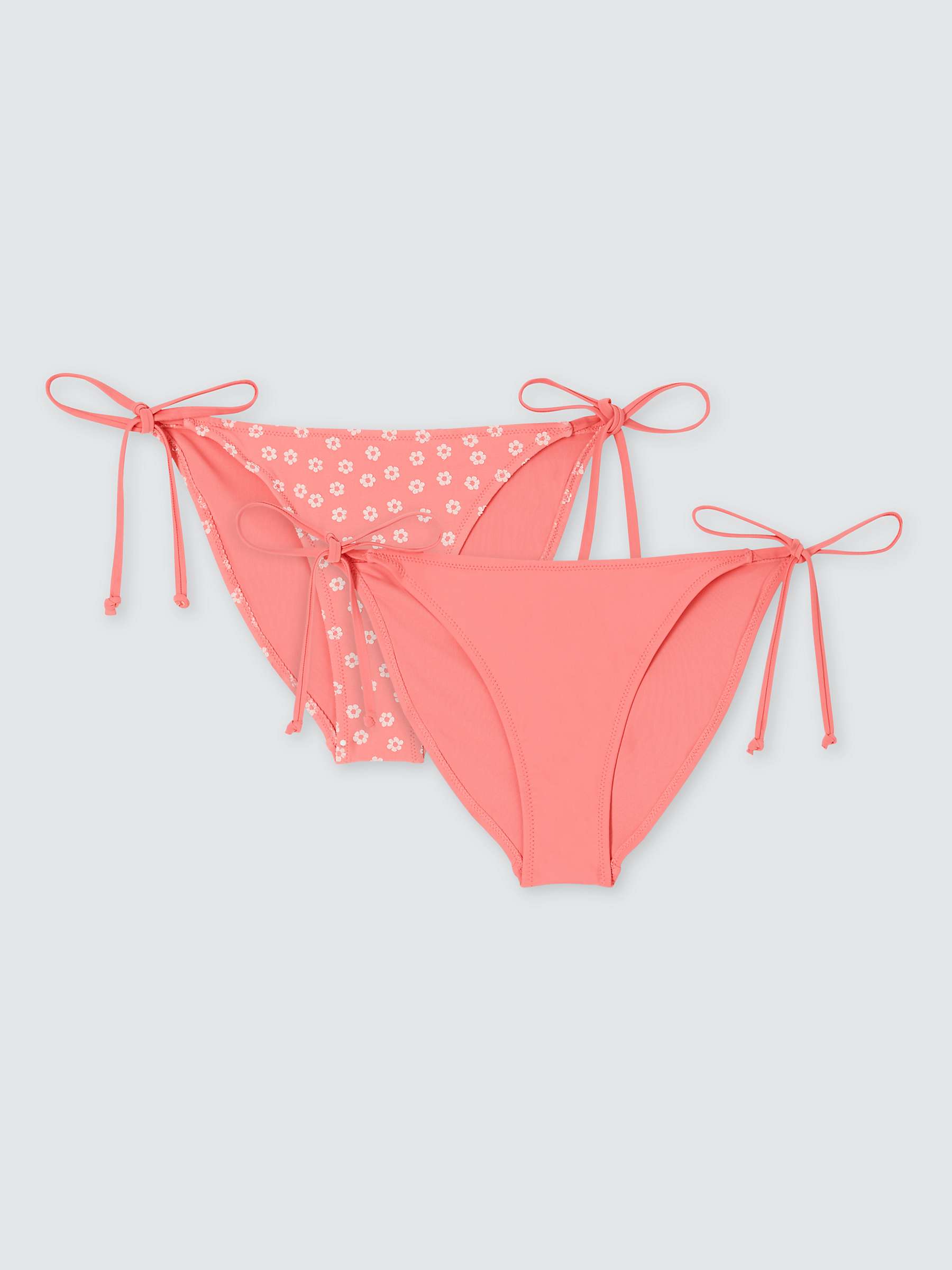 Buy John Lewis ANYDAY Jacquard Flower Bikini Bottoms, Pack of 2, Bright Coral Online at johnlewis.com