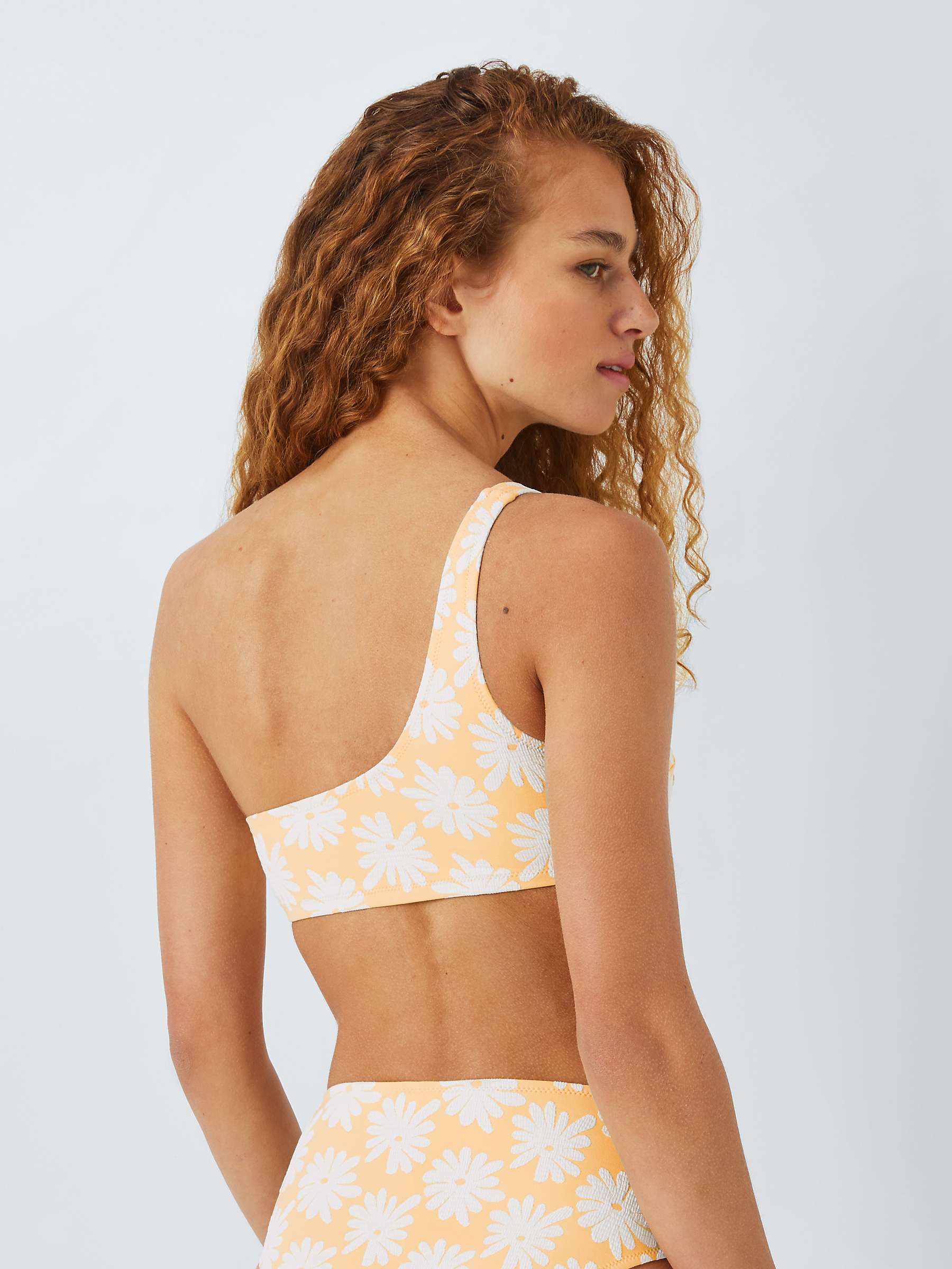 Buy John Lewis ANYDAY Jacquard Floral One Shoulder Bikini Top, Yellow Online at johnlewis.com