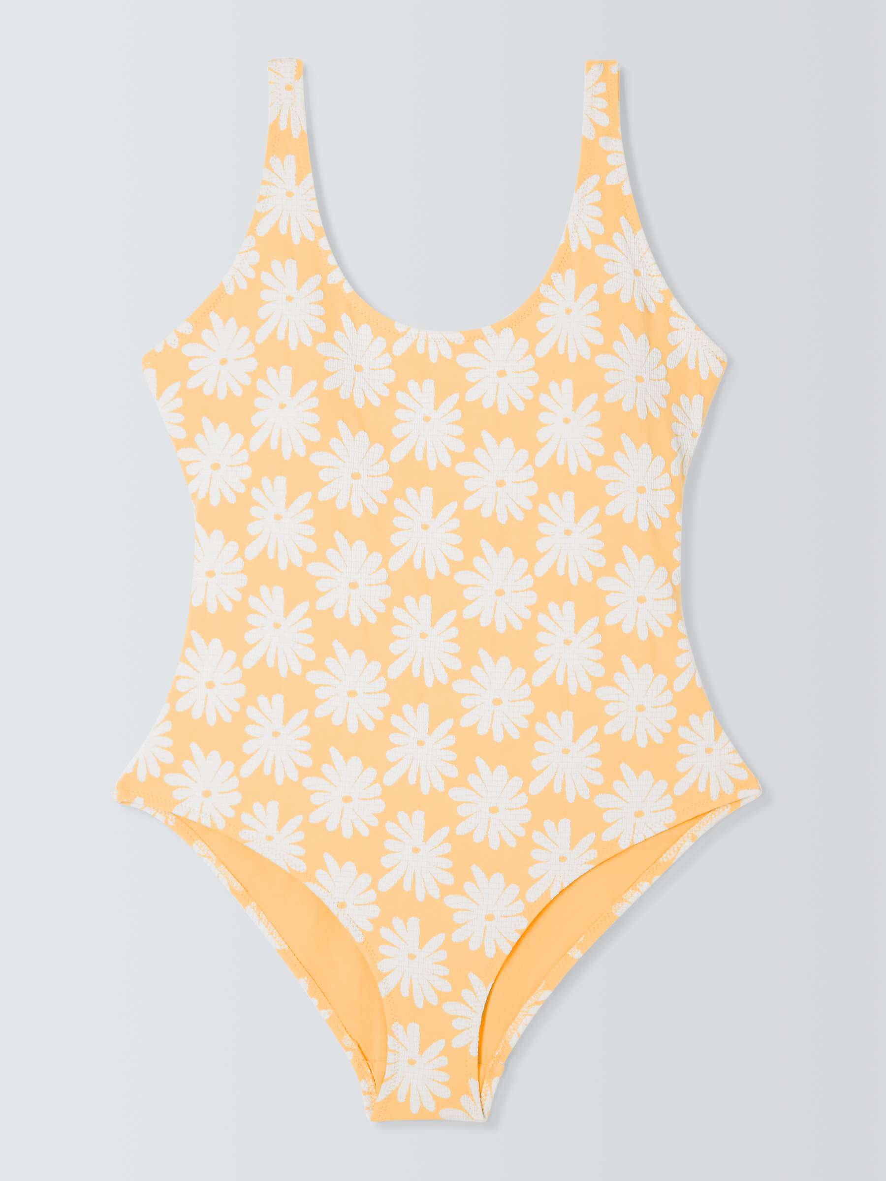 Buy John Lewis ANYDAY Jacquard Floral Scooped Back Swimsuit, Yellow Online at johnlewis.com