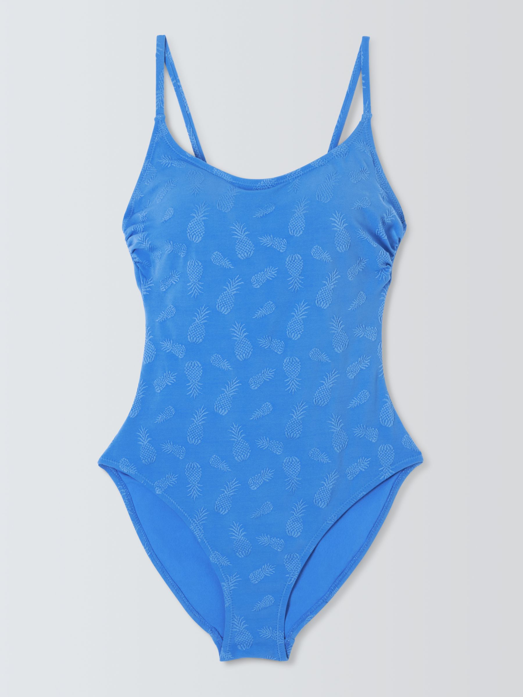 John Lewis ANYDAY Jacquard Pineapple Swimsuit, Cobalt, 8