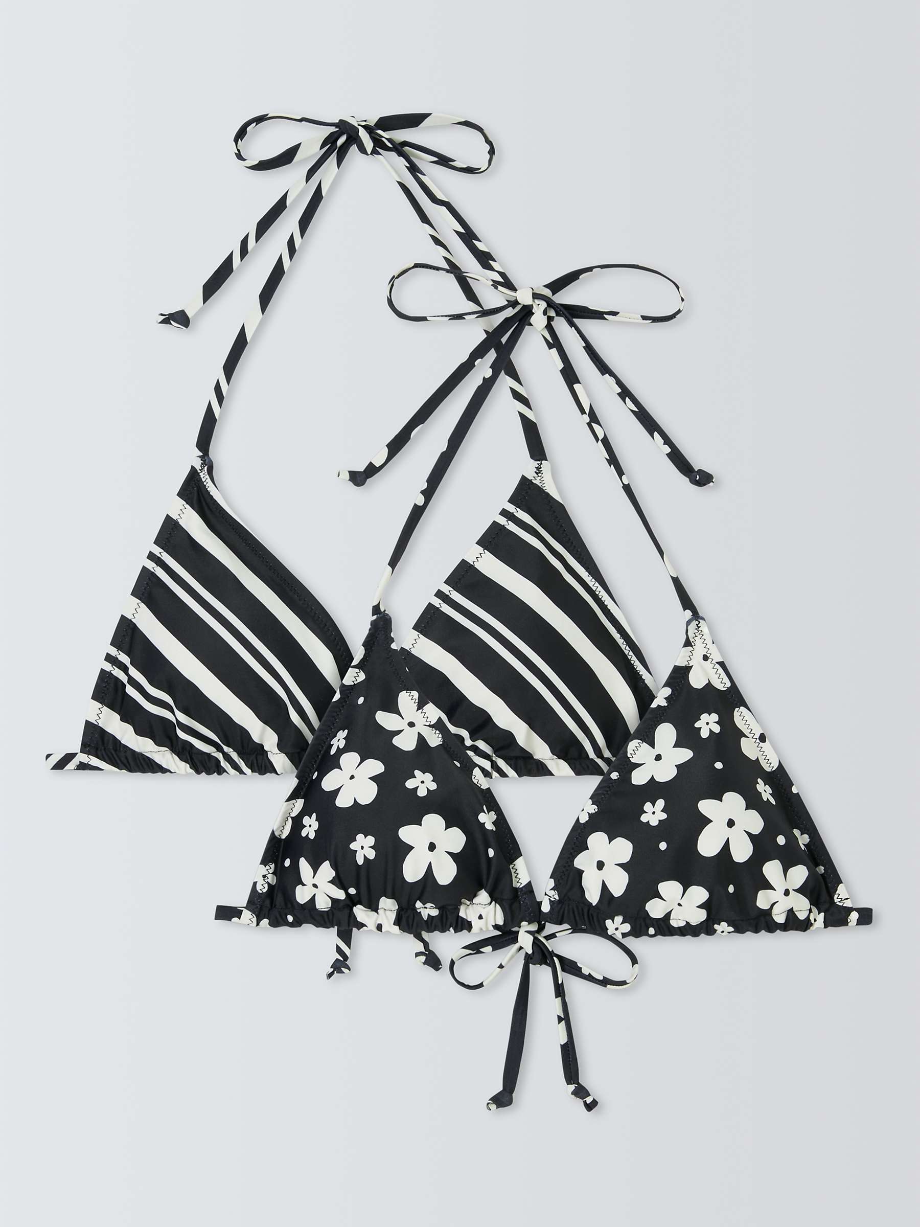 Buy John Lewis ANYDAY Flower Stripe Bikini Top, Pack of 2 Online at johnlewis.com