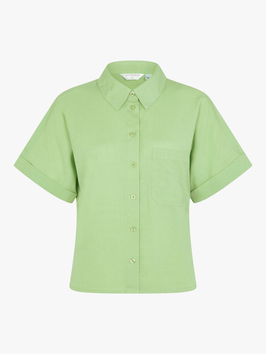 Accessorize Beach Short Sleeve Shirt, Green, XS