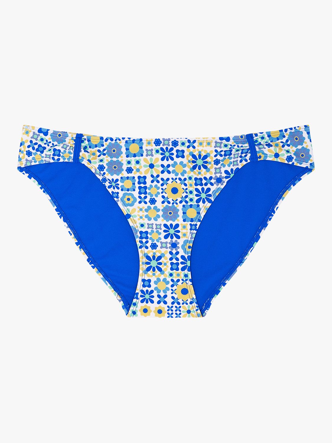 Accessorize Retro Tiled Bikini Bottoms, Blue/Multi, 6