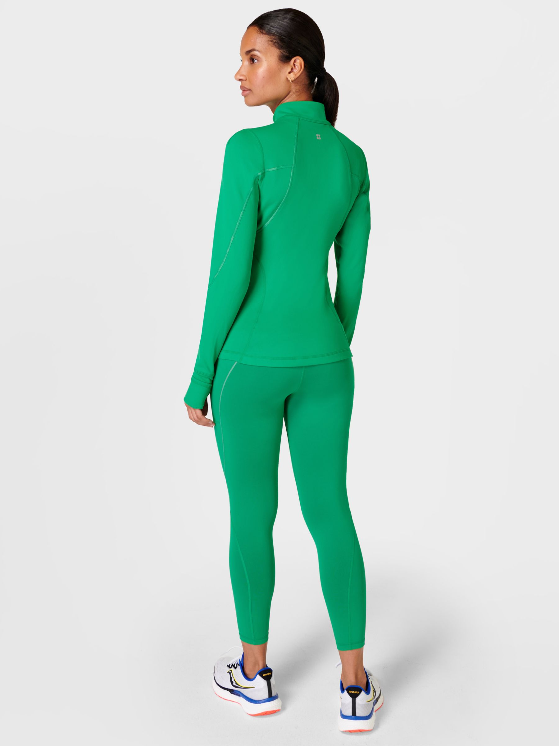 Sweaty Betty Therma Boost Running Zip Up Top, Electro Green at