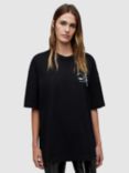AllSaints Moments Organic Cotton T-Shirt, Black, Black