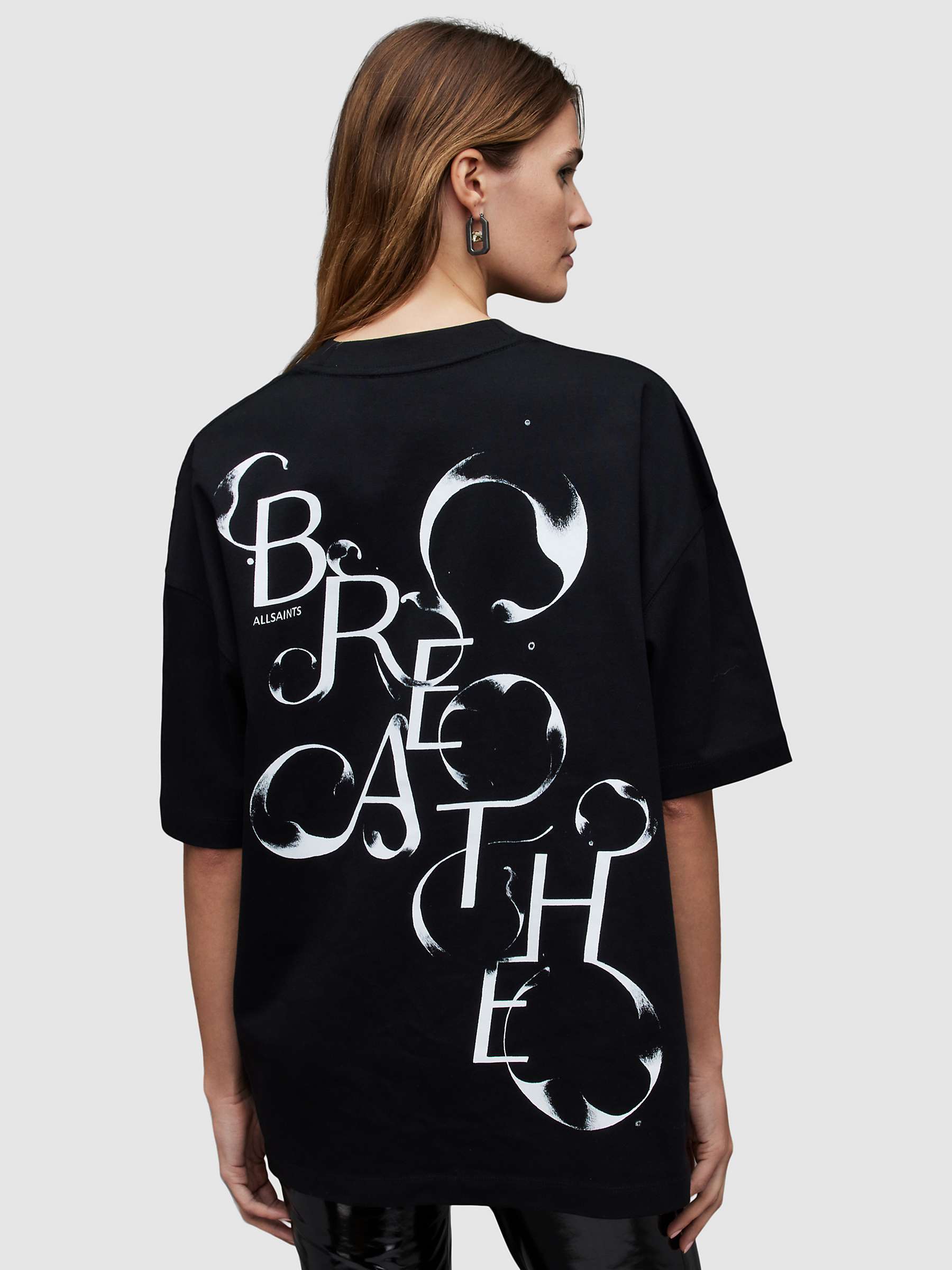 Buy AllSaints Moments Organic Cotton T-Shirt, Black Online at johnlewis.com