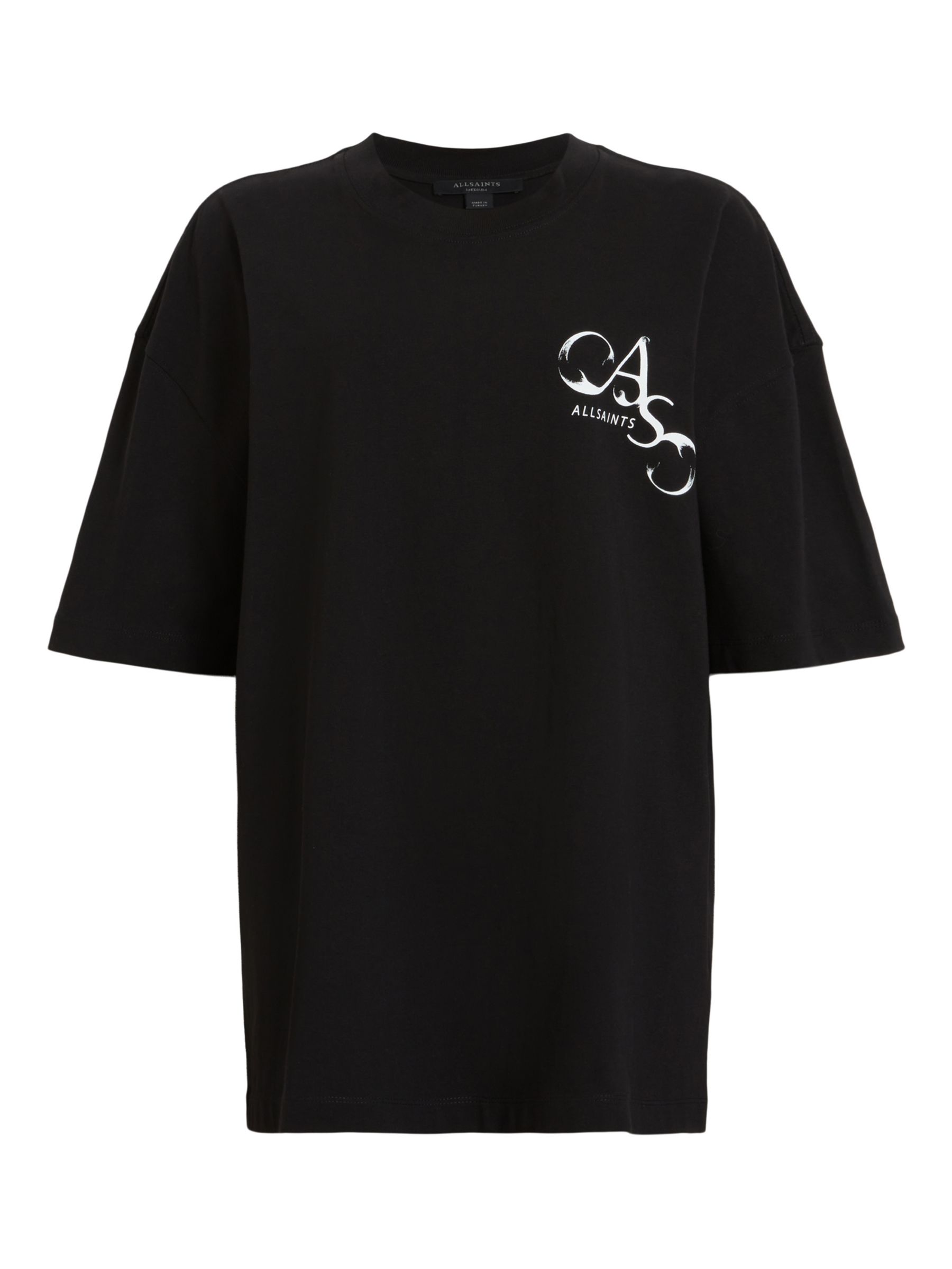 AllSaints Moments Organic Cotton T-Shirt, Black at John Lewis & Partners