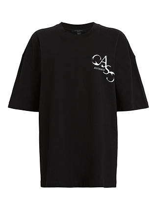 AllSaints Moments Organic Cotton T-Shirt, Black