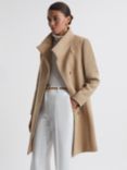 Reiss Petite Mia Wool Blend Tailored Coat, Camel