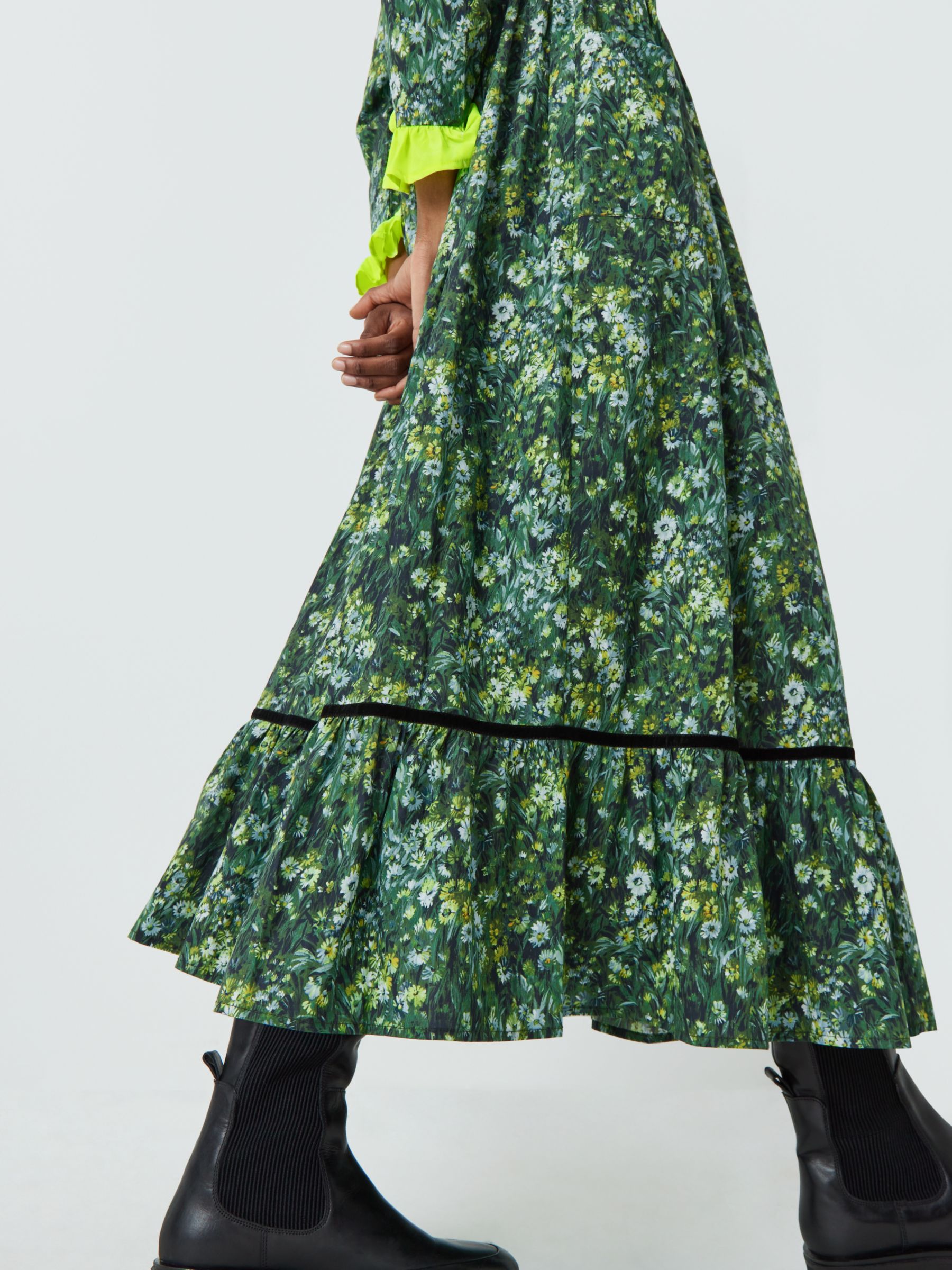 Batsheva x Laura Ashley Kipp Sherwood Forest Print Maxi Skirt, Green at ...