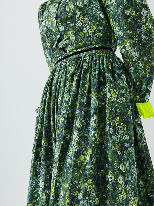 Batsheva x Laura Ashley Kipp Sherwood Forest Print Maxi Skirt, Green