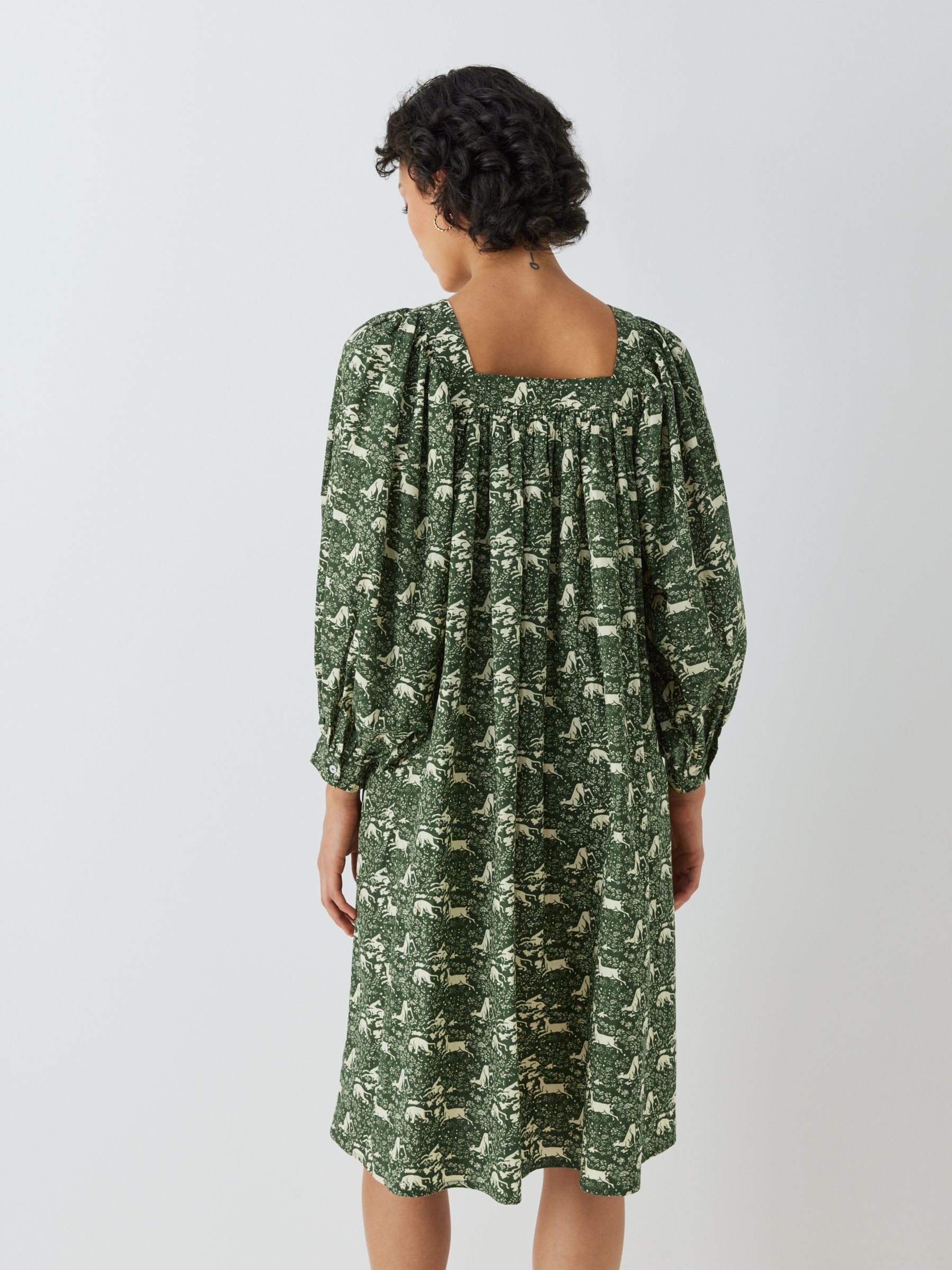Batsheva x Laura Ashley Beamaris Abercastle Print Dress, Green/Multi, 8