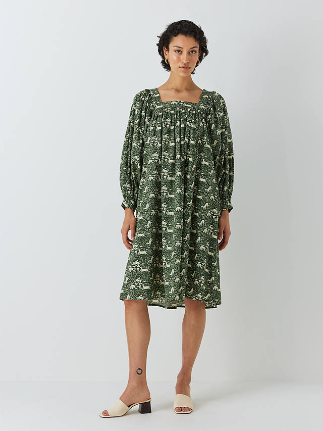Batsheva x Laura Ashley Beamaris Abercastle Print Dress, Green/Multi