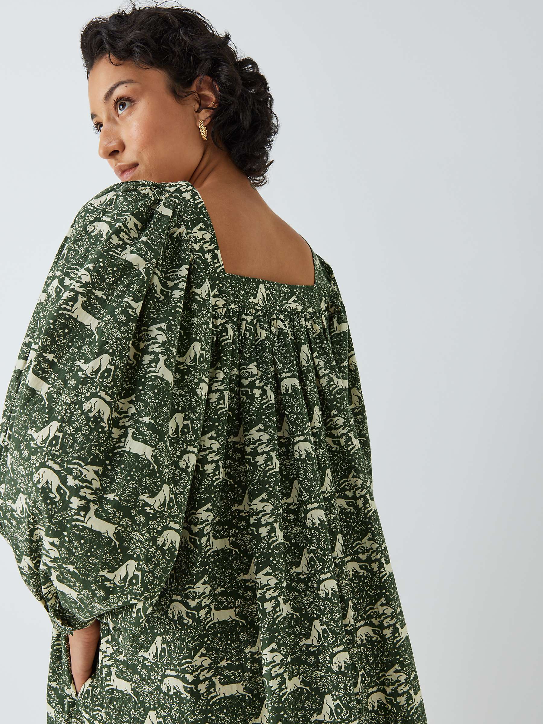 Buy Batsheva x Laura Ashley Beamaris Abercastle Print Dress, Green/Multi Online at johnlewis.com