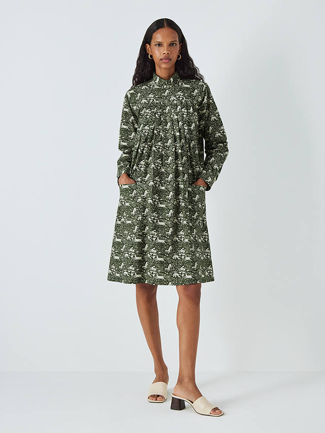 Batsheva x Laura Ashley Cumbria Abercastle Print Dress, Green/Multi