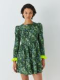 Batsheva x Laura Ashley Mini Prairie Sherwood Forest Print Dress, Green, Green