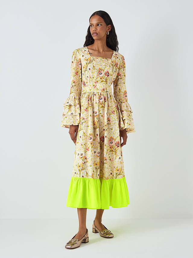 Batsheva x Laura Ashley Waverley Witton Floral Print Midi Dress, Natural/Multi