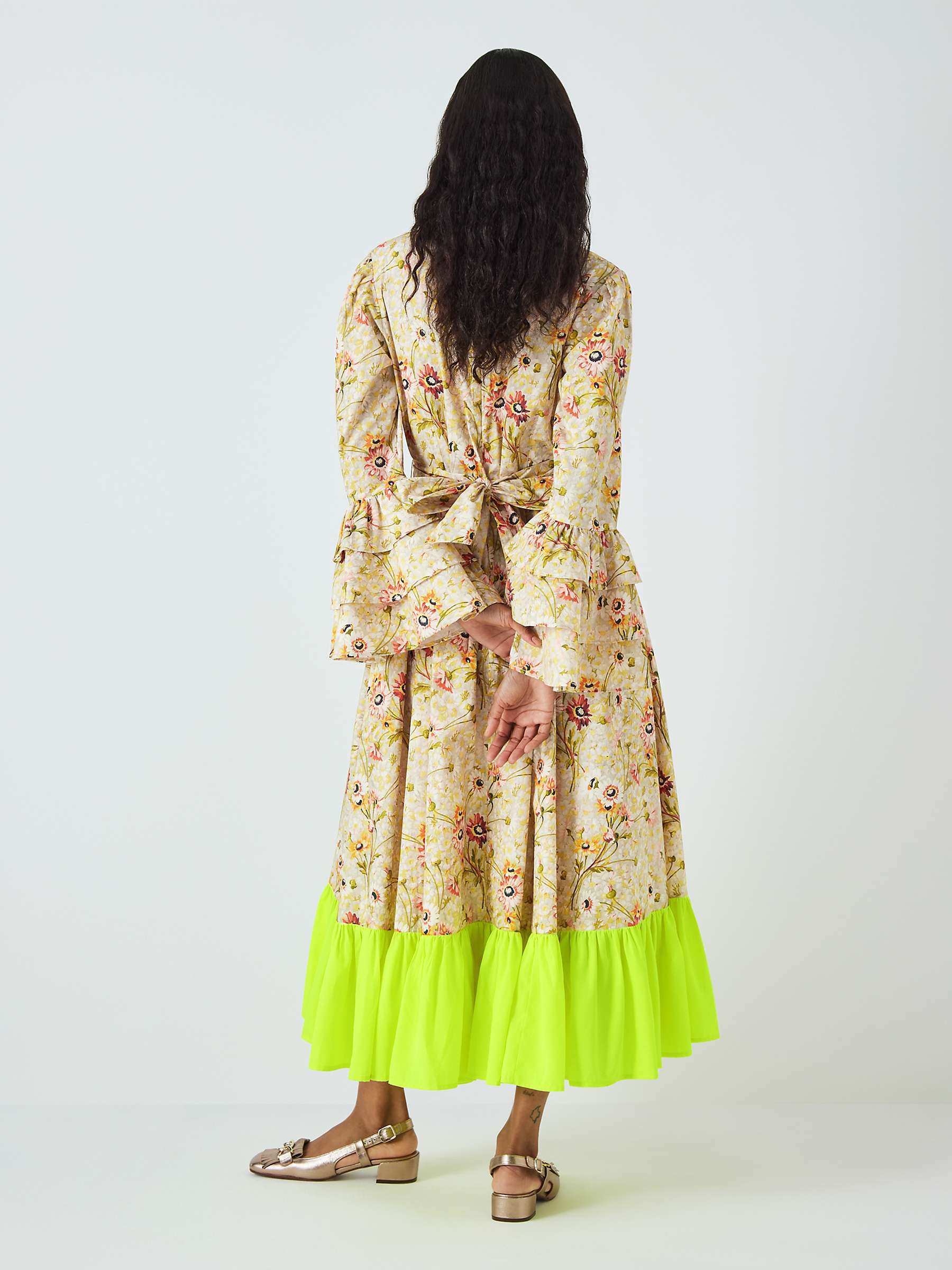 Buy Batsheva x Laura Ashley Waverley Witton Floral Print Midi Dress, Natural/Multi Online at johnlewis.com