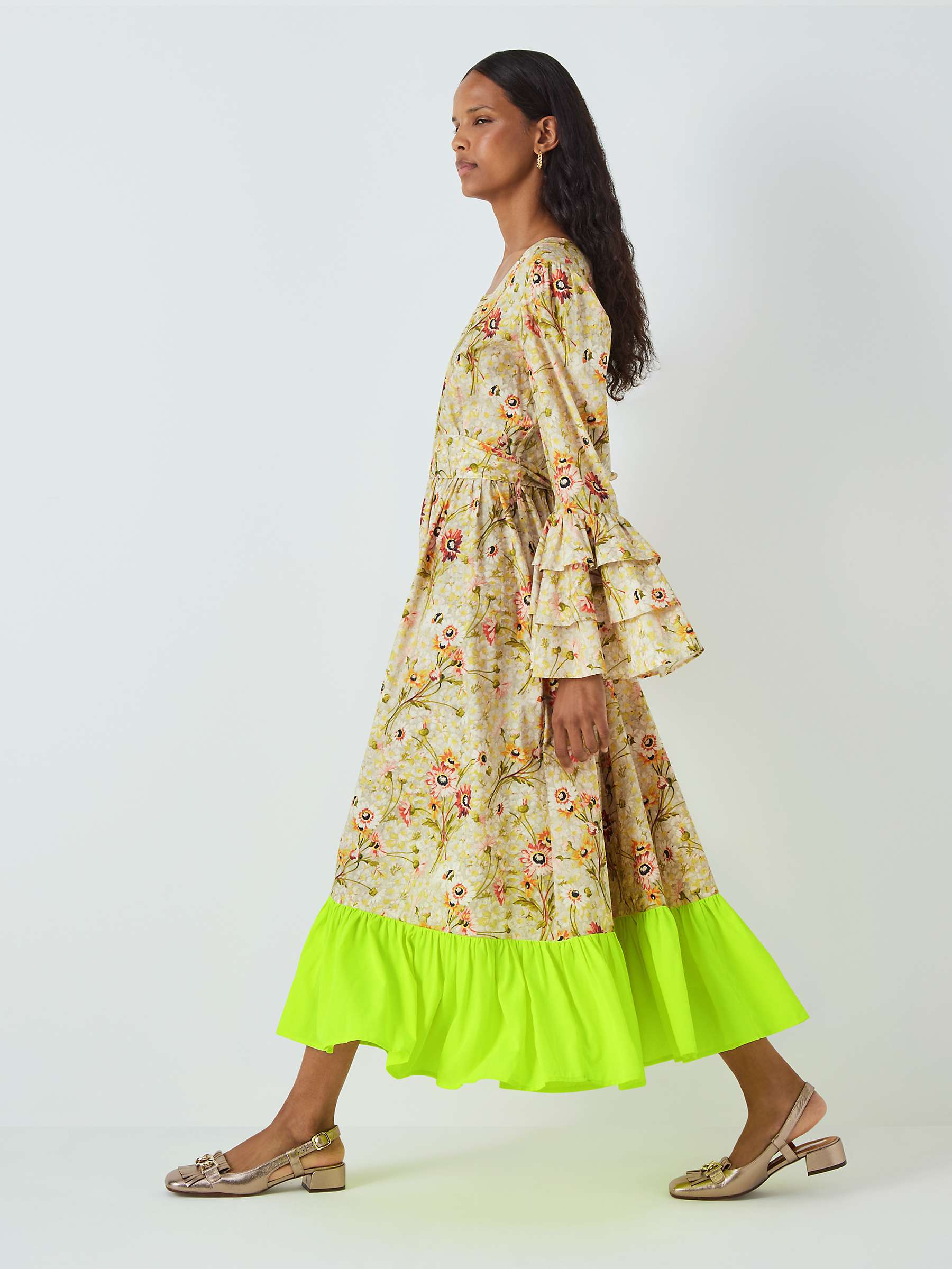 Buy Batsheva x Laura Ashley Waverley Witton Floral Print Midi Dress, Natural/Multi Online at johnlewis.com