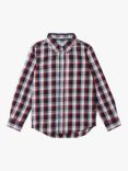 Polarn O. Pyret Kids' Organic Cotton Check Shirt, Red/Multi