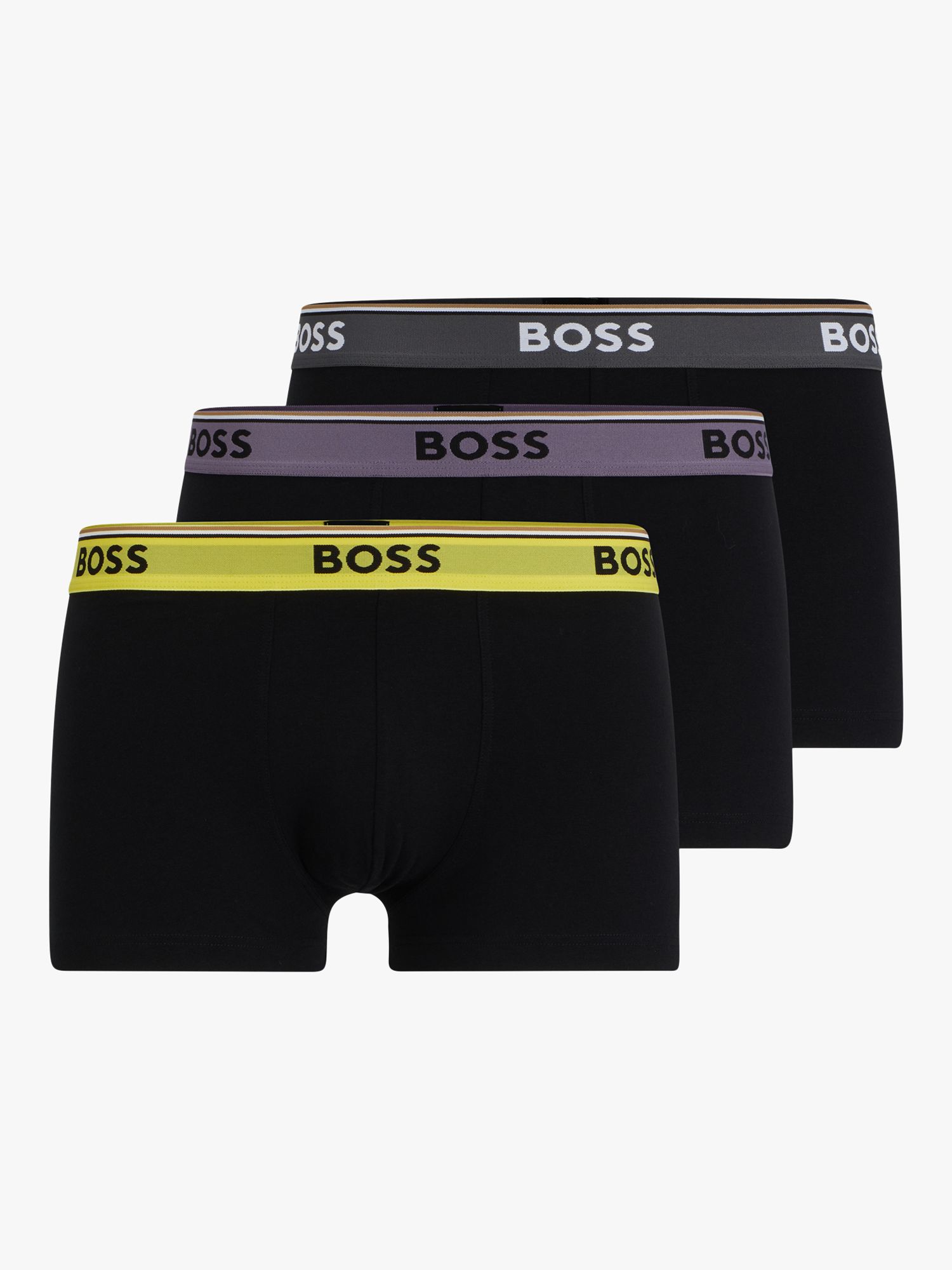 BOSS Essential Style Trunks, Pack of 3, Black at John Lewis & Partners