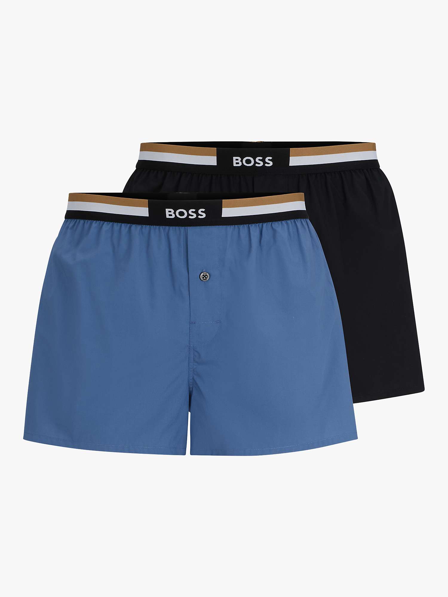 Buy BOSS Poplin Boxers, Pack of 2, Open Blue Online at johnlewis.com
