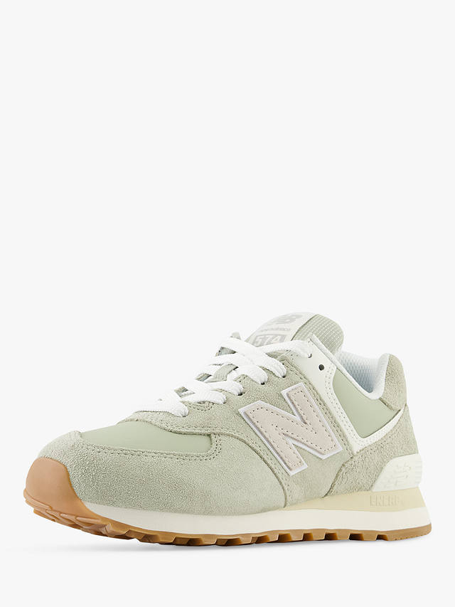 New Balance 574 Suede Mesh Trainers, Olivine