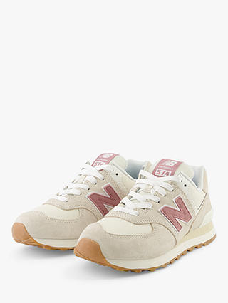 New Balance 574 Suede Mesh Trainers, Linen