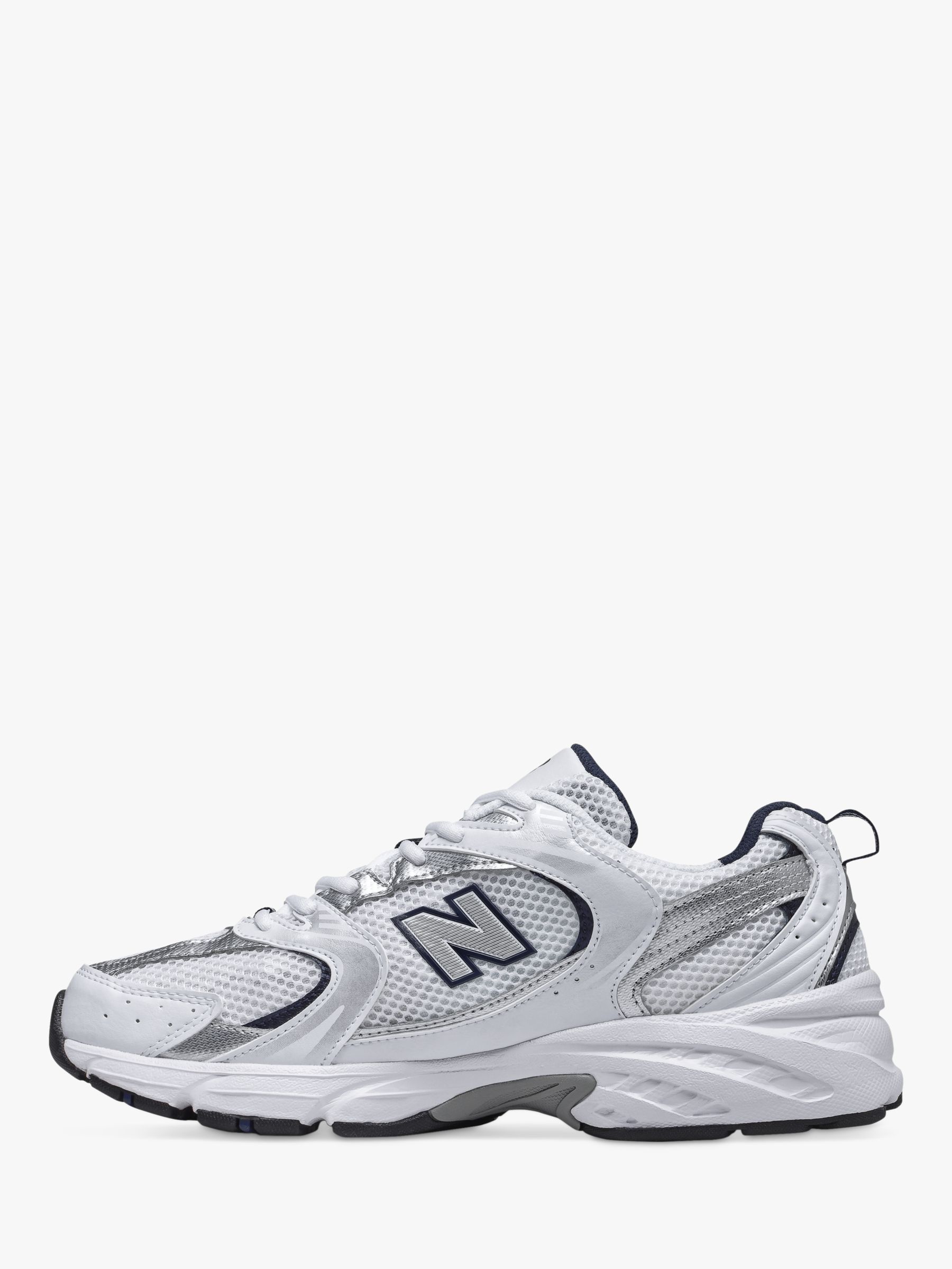 New Balance 530 Lace Up Trainers, White/Navy at John Lewis & Partners