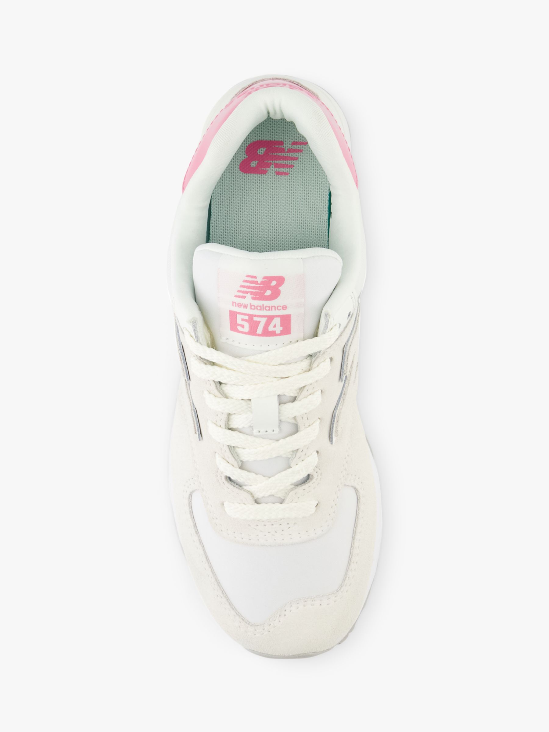 New Balance 574 Suede Blend Trainers, Sea Salt at John Lewis & Partners