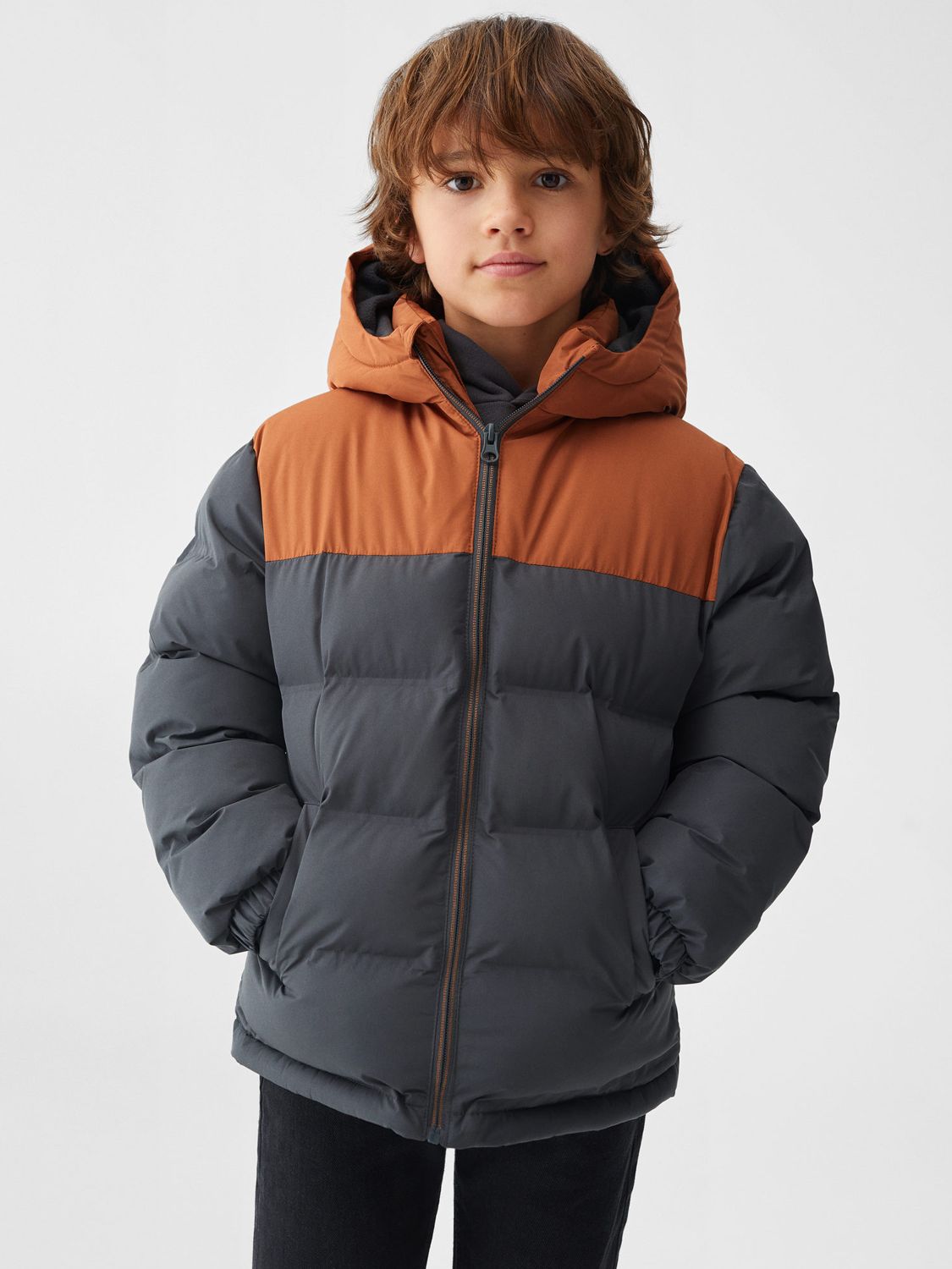 Mango Kids' Alaska Puffer Jacket, Multi at John Lewis & Partners