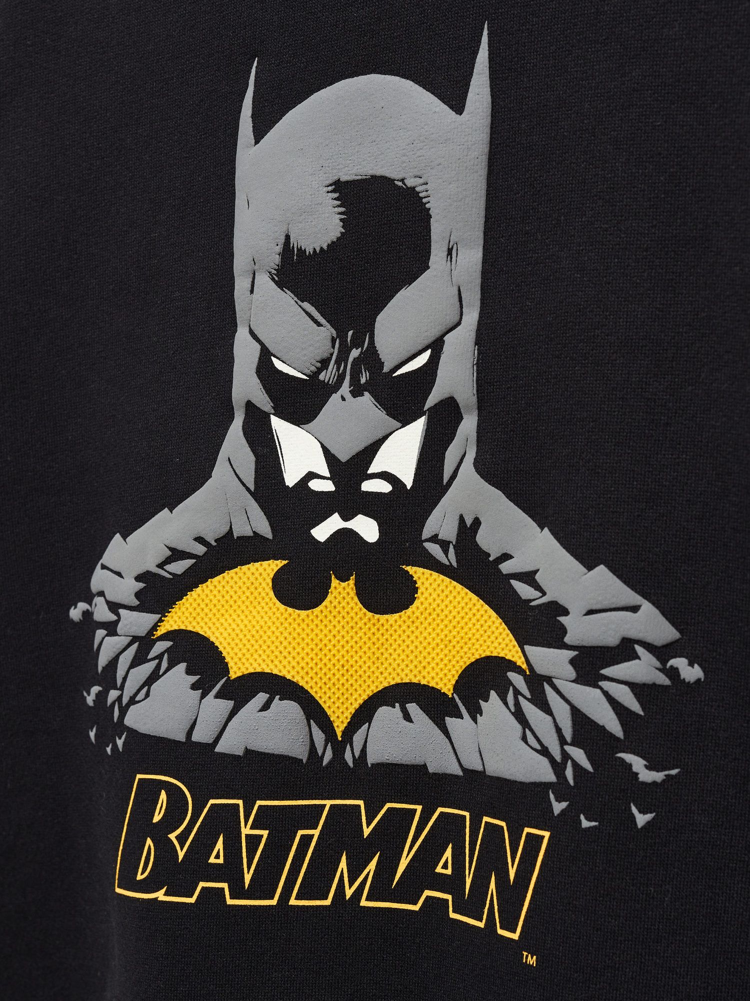 Buy Mango Kids' Batman Print Hoodie, Black Online at johnlewis.com