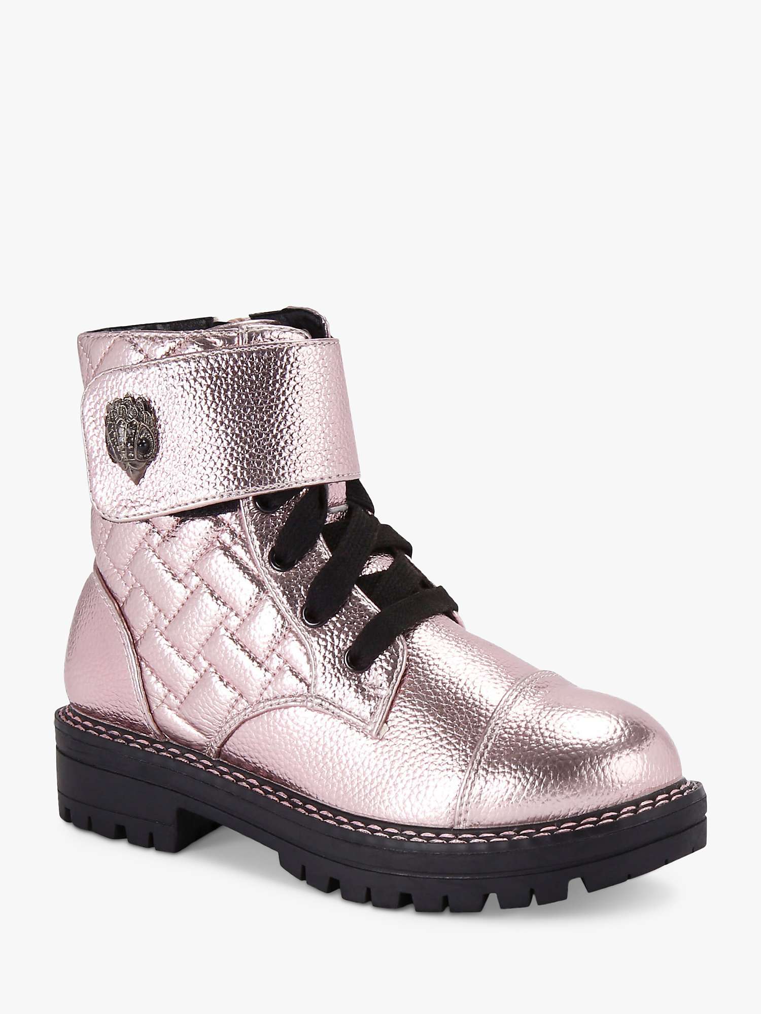 Buy Kurt Geiger London Kids' Mini Kensington Leather Strap Ankle Boots, Pink Online at johnlewis.com