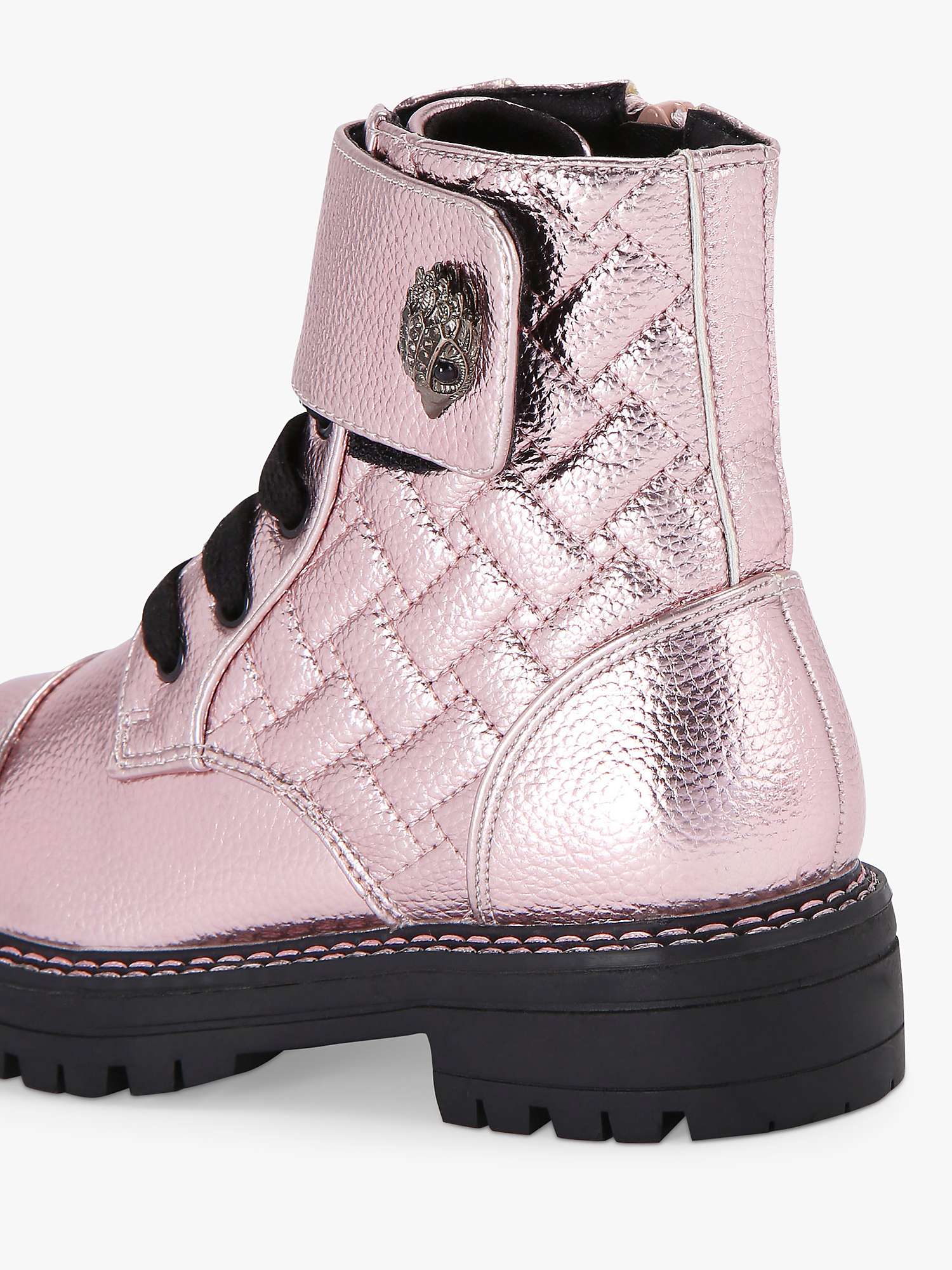 Buy Kurt Geiger London Kids' Mini Kensington Leather Strap Ankle Boots, Pink Online at johnlewis.com