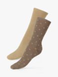 Dear Denier Mei Soft Glitter Spot Socks, Pack of 2, Gold/Multi