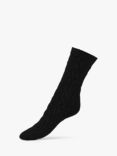 Dear Denier Saga Recycled Wool Cashmere Cable Knit Socks, Black