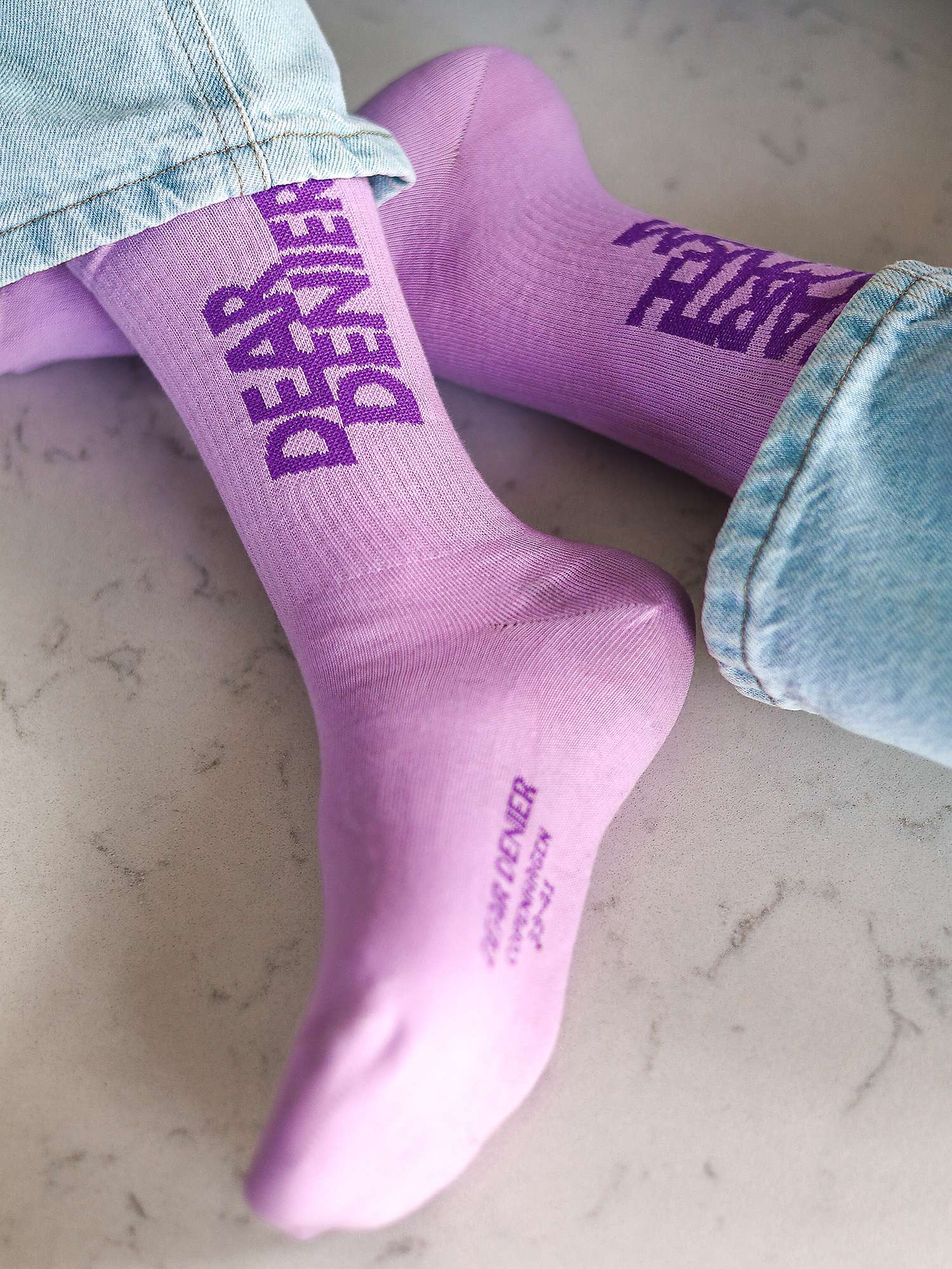 Buy Dear Denier Annette Ribbed Ankle Socks, Lilac Online at johnlewis.com
