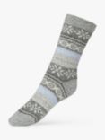 Dear Denier Ellen Recycled Wool Cashmere Blend Fairisle Socks, Grey/Multi