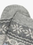 Dear Denier Ellen Recycled Wool Cashmere Blend Fairisle Socks, Grey/Multi