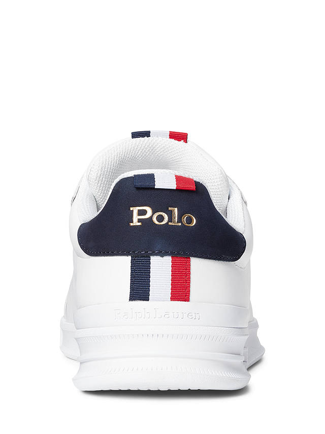 Ralph Lauren Heritage Court II Leather Trainer, White/Navy