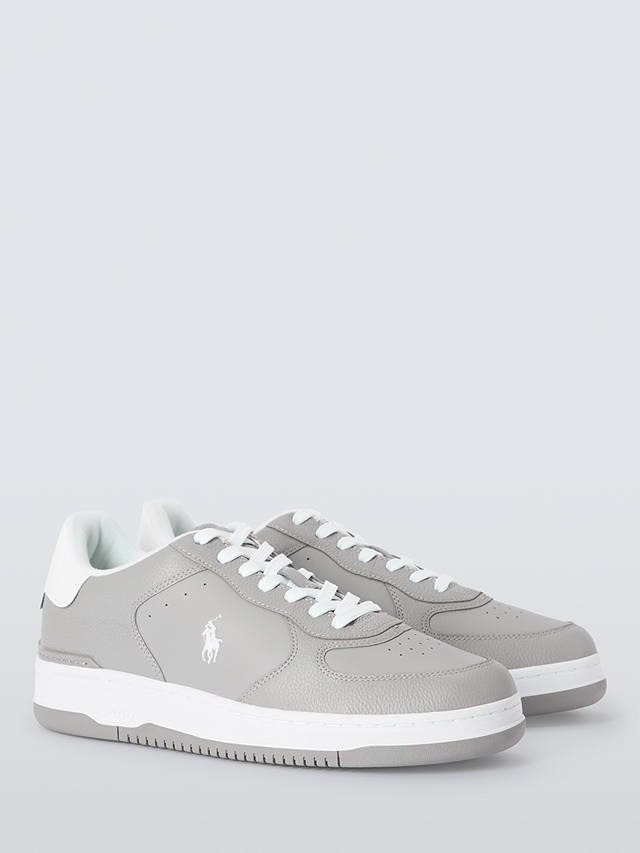 Ralph Lauren Masters Court Leather Trainers, Grey/White