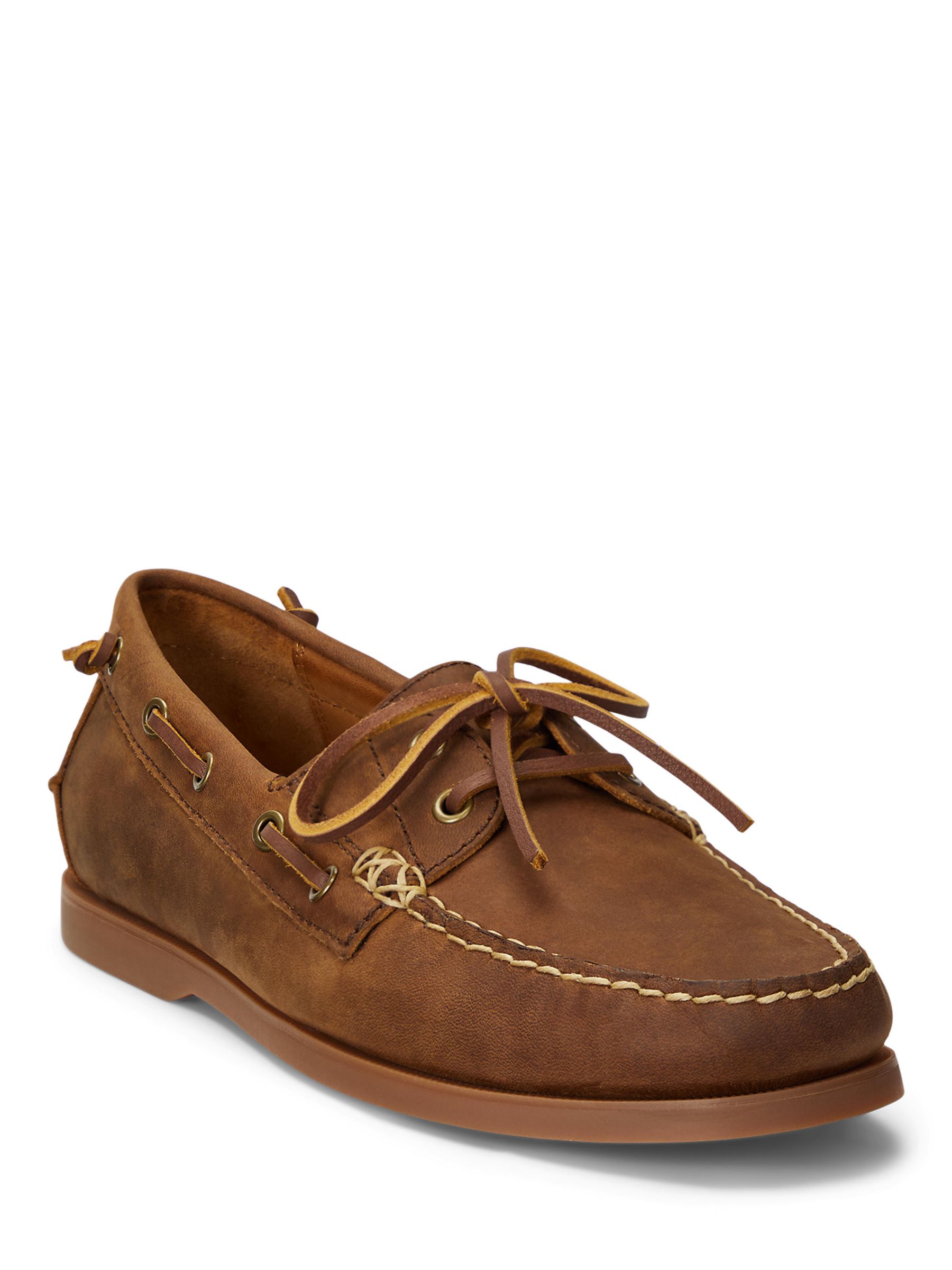 Ralph Lauren Merton Deep Saddle Boat Shoes, Tan, 7