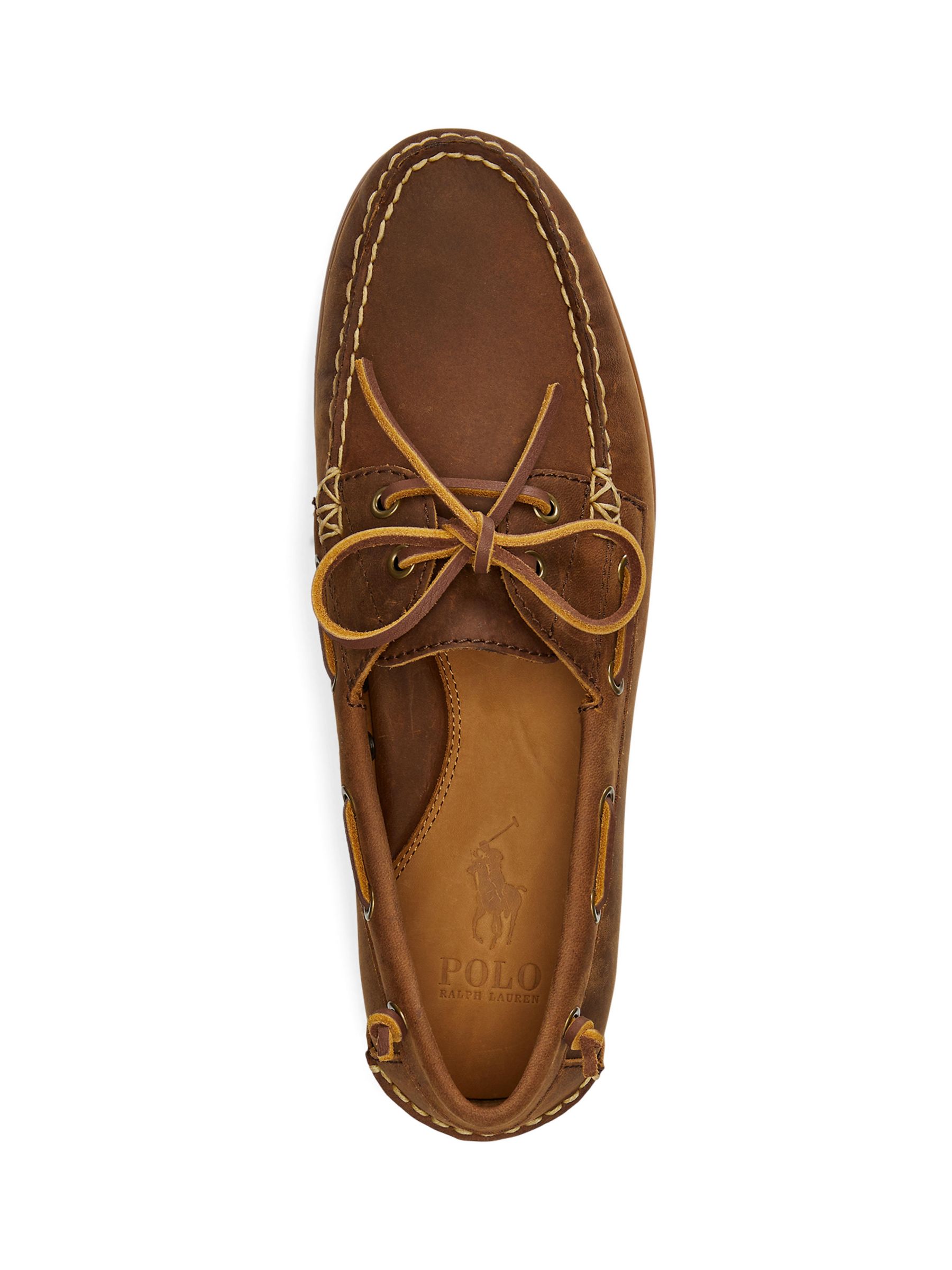 Ralph Lauren Merton Deep Saddle Boat Shoes, Tan, 7