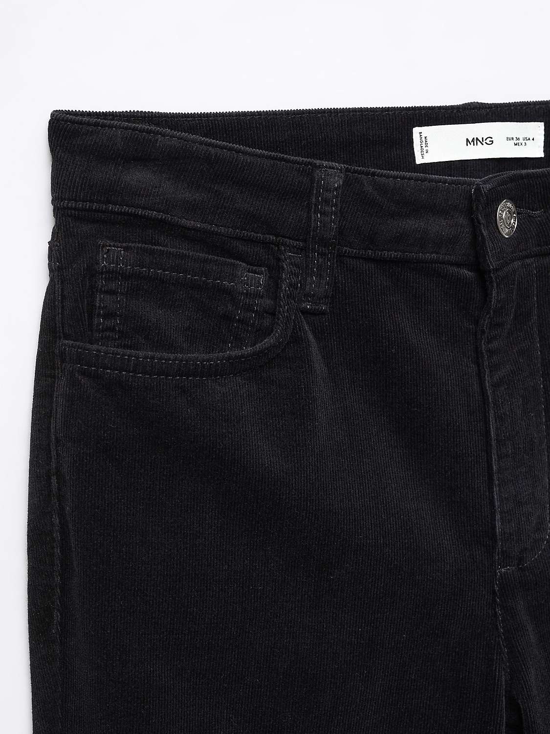Mango Crop Flared Jeans, Black at John Lewis & Partners