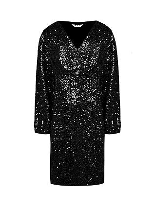 Ro&Zo Cluster Sequin Mini Dress, Black