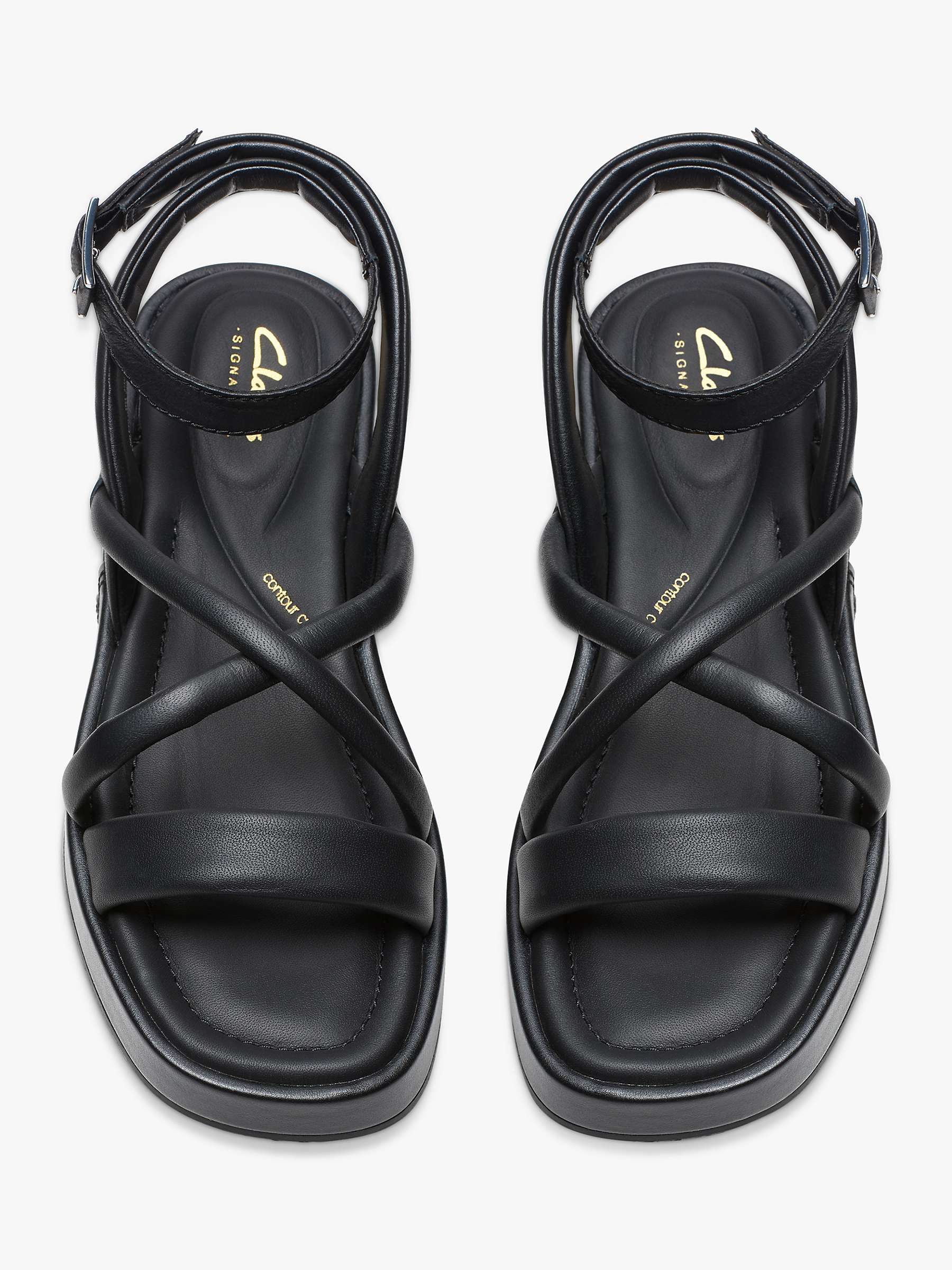 Buy Clarks Alda Cross Leather Flatform Sandals Online at johnlewis.com