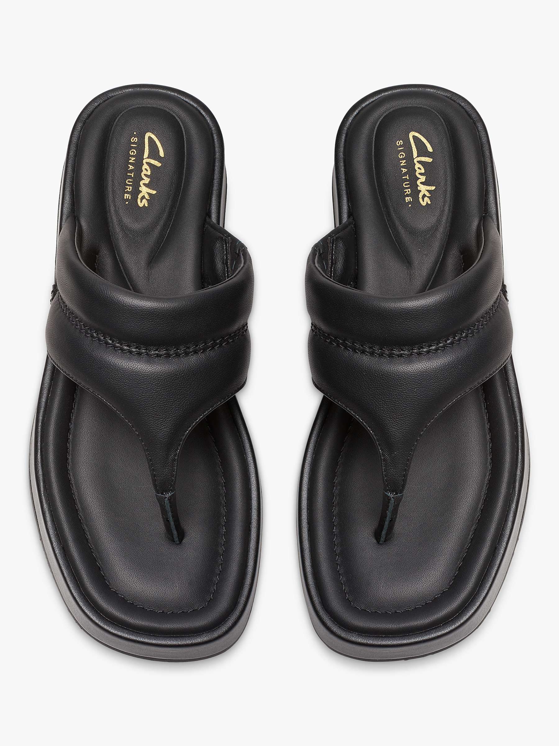 Buy Clarks Alda Walk Leather Toe Post Sandals, Black Online at johnlewis.com