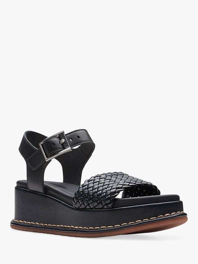 Clarks Kimmei Bay Wedge Sandals, Black