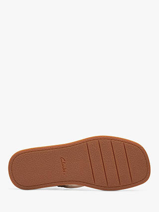 Clarks Alda Cross Leather Flatform Sandals, Sand Leather
