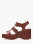 Clarks Manon Cove Leather Wedge Sandals, Tan Leather